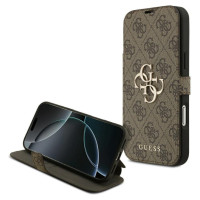 Guess Book 4G Metal Logo Case for iPhone 17 Pro Max - Brown