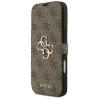 Guess Book 4G Metal Logo Case for iPhone 17 Pro Max - Brown