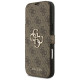 Guess Book 4G Metal Logo Case for iPhone 17 Pro Max - Brown