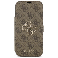 Guess Book 4G Metal Logo Case for iPhone 17 Pro Max - Brown