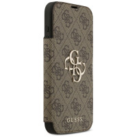 Guess Book 4G Metal Logo Case for iPhone 17 Pro Max - Brown