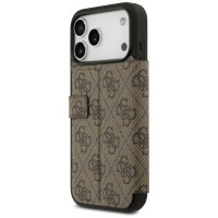 Guess Book 4G Metal Logo Case for iPhone 17 Pro Max - Brown