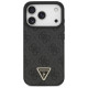 Guess Leather 4G Triangle Strass MagSafe Case for iPhone 17 Pro - Black