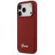 Guess Silicone Script Metal Logo MagSafe Case for iPhone 17 Pro - Red