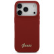 Guess Silicone Script Metal Logo MagSafe Case for iPhone 17 Pro - Red