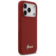 Guess Silicone Script Metal Logo MagSafe Case for iPhone 17 Pro - Red