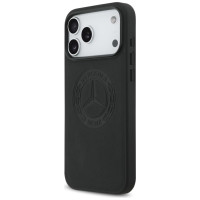 Mercedes Leather Vintage Logo MagSafe Case for iPhone 17 Pro Max - Black