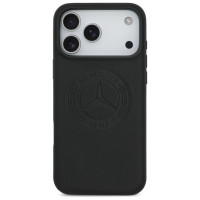 Mercedes Leather Vintage Logo MagSafe Case for iPhone 17 Pro Max - Black