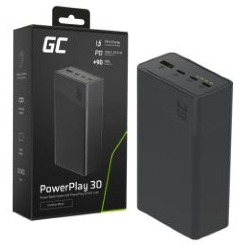 Green Cell Enerģijas krātuve GreenCell PowerPlay 30 30000mAh Black
