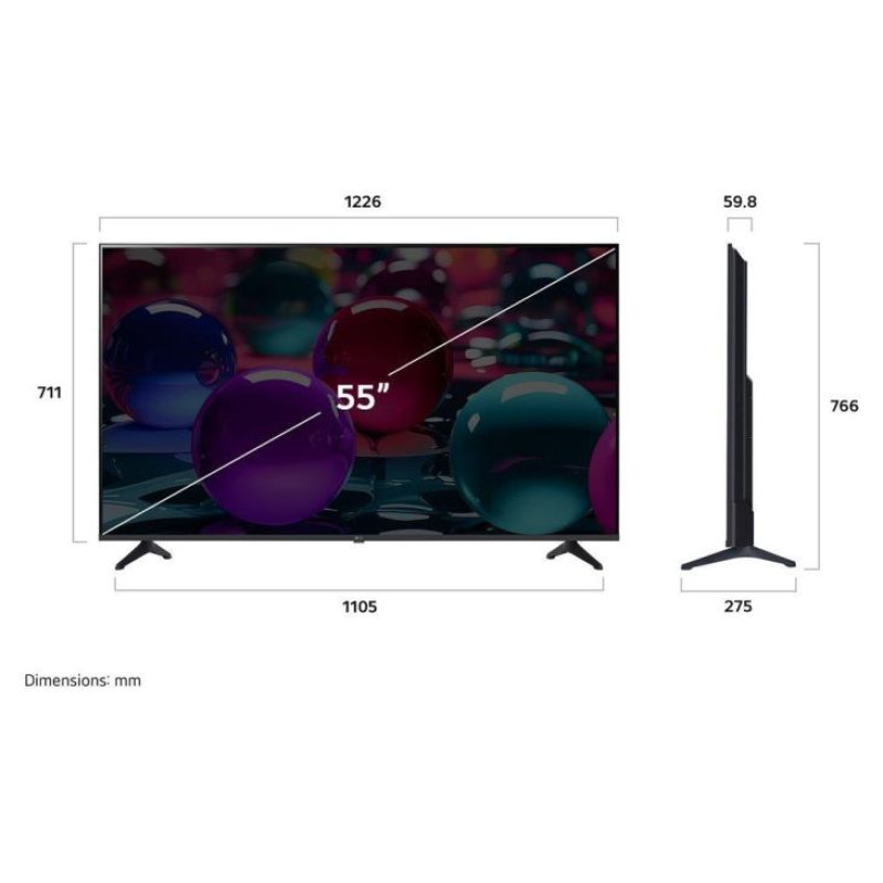LG TV Set|LG|55"|4K/Smart|3840x2160|Wireless LAN|Bluetooth|webOS|55UA73003LA