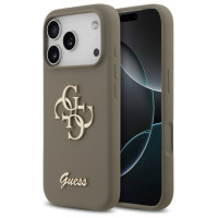 Guess Silicone Big 4G Script Case for iPhone 17 Pro - Brown