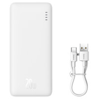 Baseus Airpow 20W 10000mAh Power Bank with Baseus Simple Series USB-A - USB-C 30 cm Cable - White
