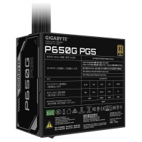 Gigabyte Power Supply|GIGABYTE|GP-P650G PG5|ATX 3.1|650 Watts|Efficiency 80 PLUS GOLD|PFC Active|MTBF 100000 hours|GP-P650GPG5