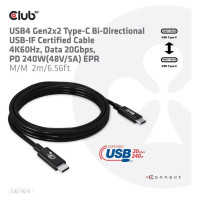 Club3D CABLE USB-C TO USB-C 2M/M/M CAC-1575 CLUB3D