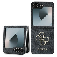 Guess Leather 4G Metal Logo Case for Samsung Galaxy Z Flip 6 - Black