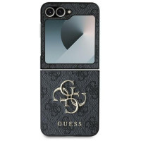 Guess Leather 4G Metal Logo Case for Samsung Galaxy Z Flip 6 - Black