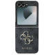 Guess Leather 4G Metal Logo Case for Samsung Galaxy Z Flip 6 - Black