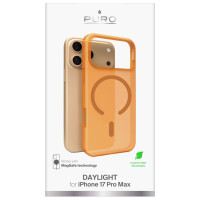 Puro Daylight Magsafe Compatible Silicone Case for iPhone 17 Pro Max - Translucent Orange