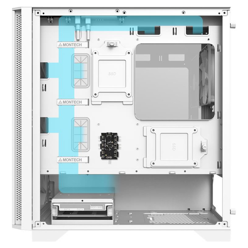 Montech Case|MONTECH|AIR 100 ARGB|MidiTower|Not included|MicroATX|MiniITX|Colour White|AIR100ARGB(W)
