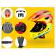 Rockbros TT-32SOYB-M children's bicycle helmet with detachable chinbar, size M - yellow-orange