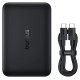 Baseus EnerFill FM11 Ultra-Mini 10000mAh 22.5W MagSafe Compatible Power Bank with Baseus Simple USB-C 20V/3A 30cm Cable - Black
