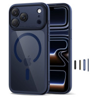 Tech-Protect Magpeak Magsafe CC Case for iPhone 17 Pro - Clear Navy Blue