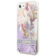 Guess Flower Liquid Glitter case for iPhone SE 2022 / SE 2020 / 7 / 8 - purple