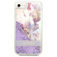 Guess Flower Liquid Glitter case for iPhone SE 2022 / SE 2020 / 7 / 8 - purple