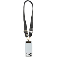 Guess Universal CBDY 4G Tether Patch Strass Metal Logo Phone Lanyard - Black