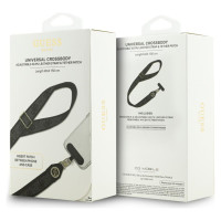 Guess Universal CBDY 4G Tether Patch Strass Metal Logo Phone Lanyard - Black