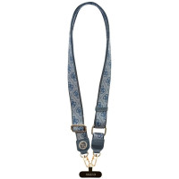 Guess Universal CBDY 4G Tether Patch Strass Metal Logo Phone Lanyard - Blue
