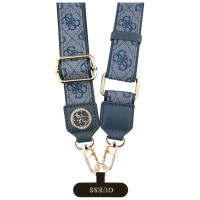 Guess Universal CBDY 4G Tether Patch Strass Metal Logo Phone Lanyard - Blue