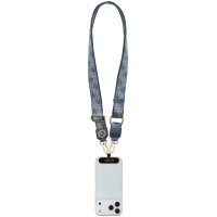 Guess Universal CBDY 4G Tether Patch Strass Metal Logo Phone Lanyard - Blue
