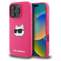 Karl Lagerfeld Silicone Choupette Head Print MagSafe iPhone 16 Pro Max Case - Fuchsia