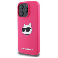 Karl Lagerfeld Silicone Choupette Head Print MagSafe iPhone 16 Pro Max Case - Fuchsia