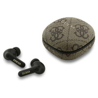 Guess 4G Classic Metal Logo TWS ENC Earphones - Brown