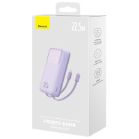 Baseus Comet Series powerbank with display 20000mAh 22.5W - purple + USB-A / USB-C cable