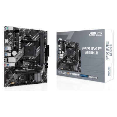 Asus Mainboard|ASUS|AMD A520|SAM4|Micro-ATX|Memory DDR4|Memory slots 2|1xPCI-Express 3.0 1x|1xPCI-Express 3.0 16x|1xM.2|1xHDMI|2xUSB 2.0|4xUSB 3.1|2xPS/2|1xRJ45|3xAudio port|PRIMEA520M-R