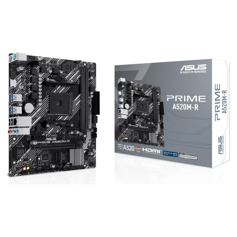 Asus Mainboard|ASUS|AMD A520|SAM4|Micro-ATX|Memory DDR4|Memory slots 2|1xPCI-Express 3.0 1x|1xPCI-Express 3.0 16x|1xM.2|1xHDMI|2xUSB 2.0|4xUSB 3.1|2xPS/2|1xRJ45|3xAudio port|PRIMEA520M-R