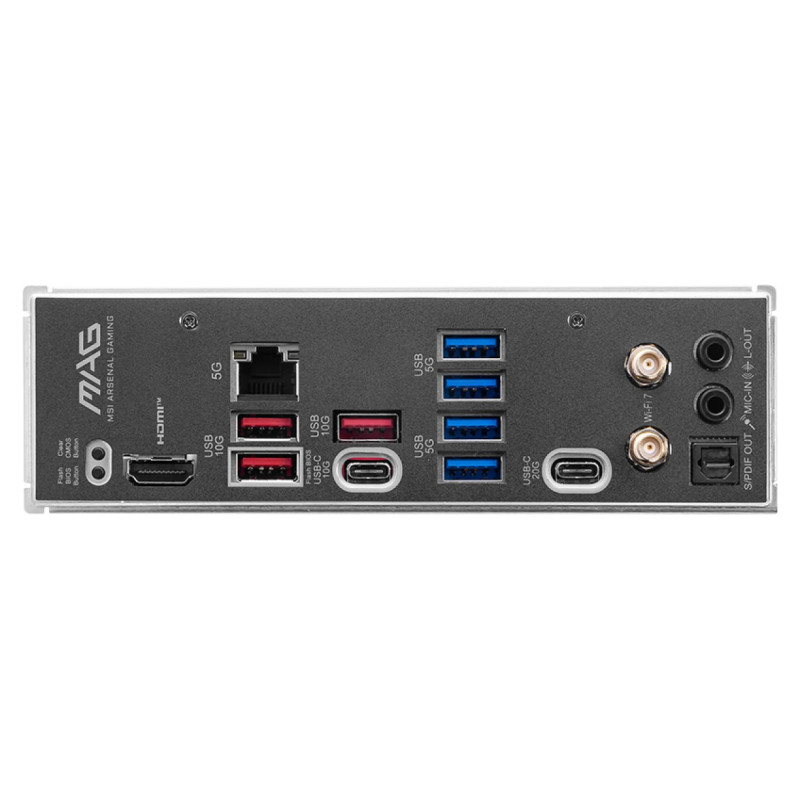 MSI Mainboard|MSI|AMD B850|SAM5|Micro-ATX|Memory DDR5|Memory slots 4|1xPCI-Express 4.0 4x	|1xPCI-Express 4.0 8x|1xPCI-Express 4.0 16x|1xPCI-Express 5.0 16x|3xM.2|1xHDMI|3xUSB 2.0|4xUSB 3.2|2xUSB-C|1xOptical S/PDIF|1xRJ45|2xAudio port|MAGB850MMORTARWIFI