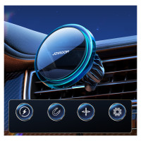 Joyroom car phone holder with Qi 15W inductive charger (MagSafe compatible) for air vent, silver (JR-ZS291)