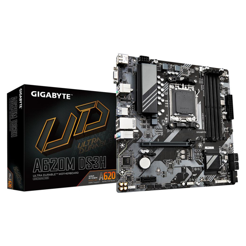 Gigabyte Mainboard|GIGABYTE|AMD A620|Socket AM5|micro ATX|RAM DDR5-SDRAM|4xSlots|1xPCI Express x1 slots|1xPCI Express x16 slots|1xNumber of M.2 (M) slots|A620MDS3H2.0