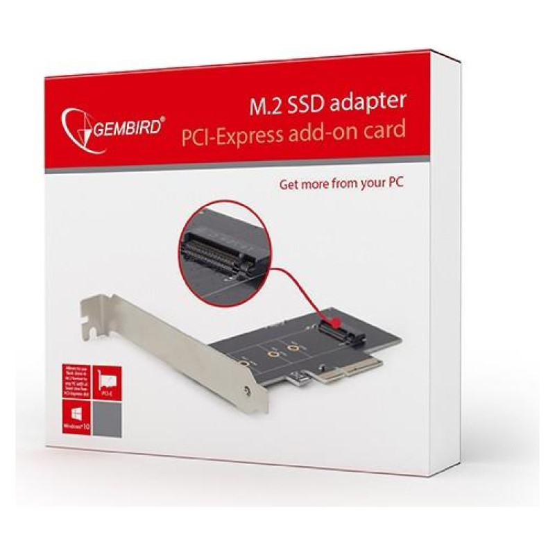 Gembird PC ACC M.2 SSD ADAPTER PCI-E/ADD-ON CARD PEX-M2-01 GEMBIRD