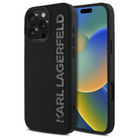 Karl Lagerfeld HC 3D Rubber Elongated Glitter iPhone 16 Pro Case - Black