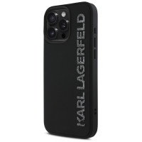 Karl Lagerfeld HC 3D Rubber Elongated Glitter iPhone 16 Pro Case - Black