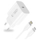 Tech-Protect NC20W Wall Charger with 100 cm USB-C / Lightning Cable - White