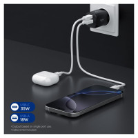 Spigen Essential EE352EU USB-C / USB-A 35W Wall Charger - Black