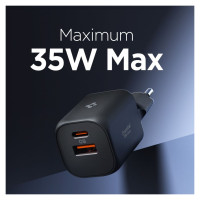 Spigen Essential EE352EU USB-C / USB-A 35W Wall Charger - Black