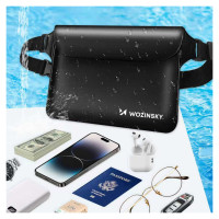 Wozinsky WWS-01 Waterproof PVC Waist Bag - Black