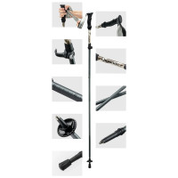 Qunature Nordic Walking Trekking Pole Aluminum 110 - 130 cm 1 pc. - Brown